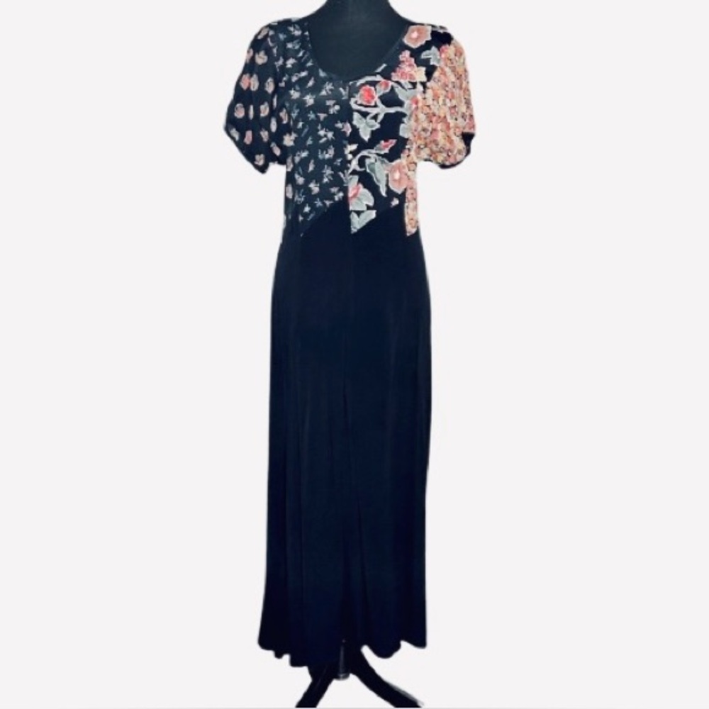 VINTAGE 701 SMALL FLORAL PATCHWORK TEAPOTS DRESS MAXI BOHO